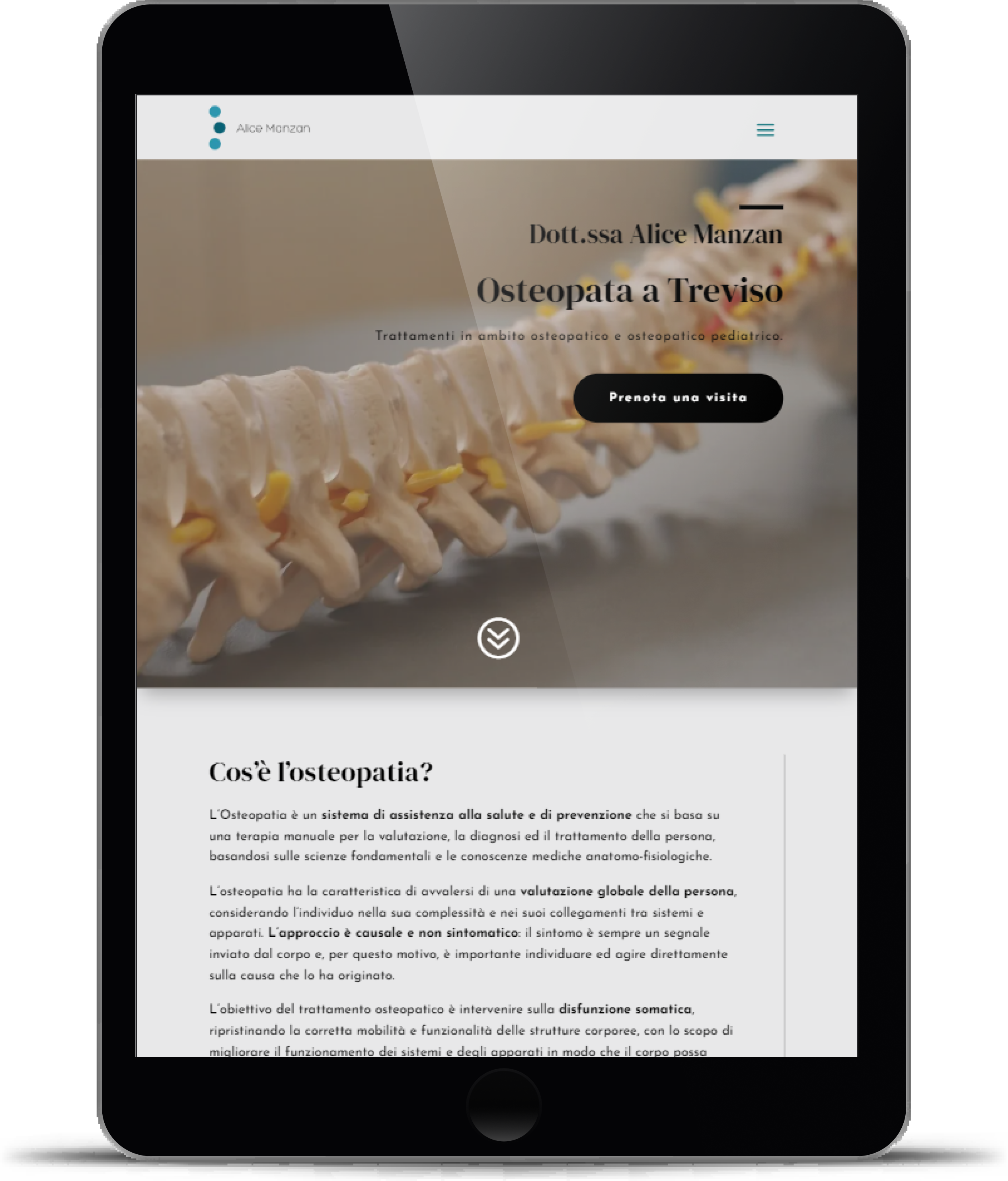 portfolio anna salvadori web design - osteopath