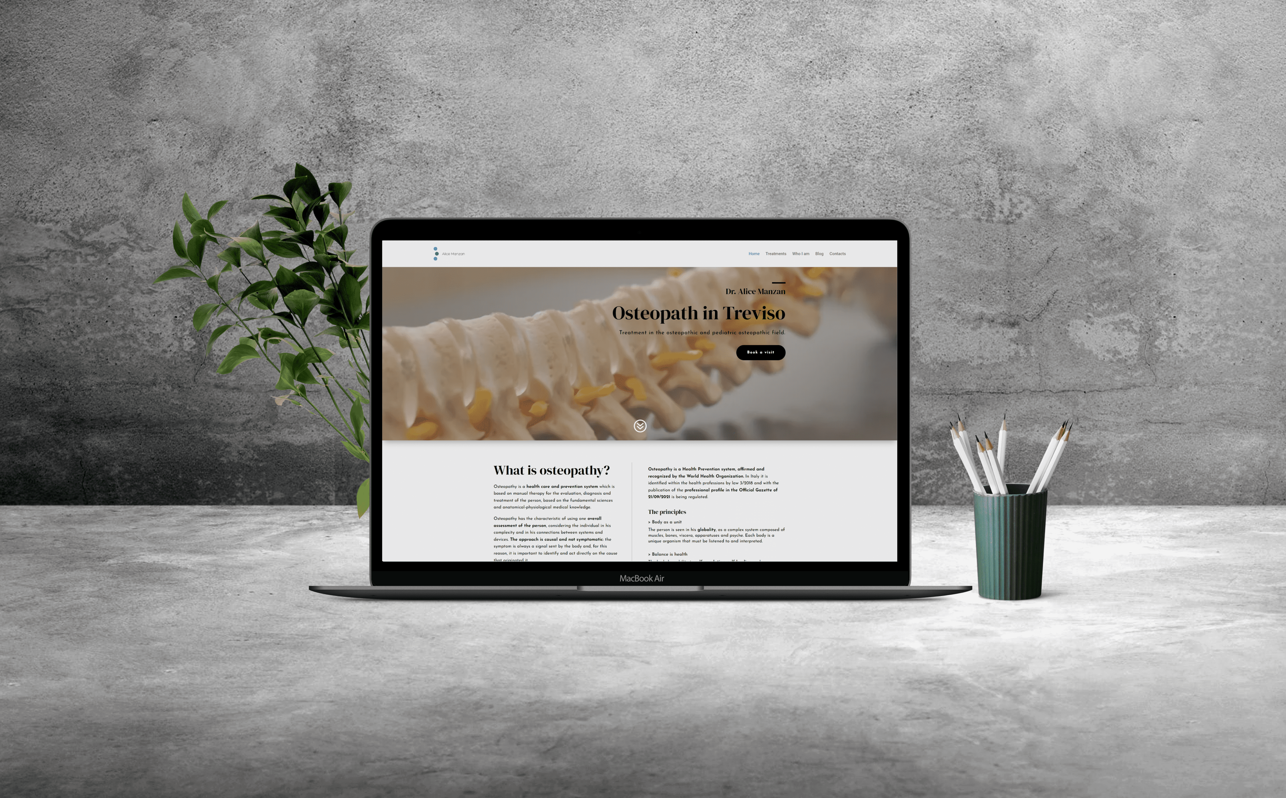 portfolio anna salvadori web design - website for osteopath